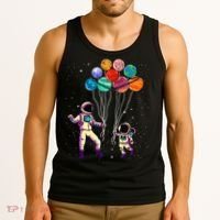 Astronaut Holding Planet Balloons STEM place Tank Top thumb 3