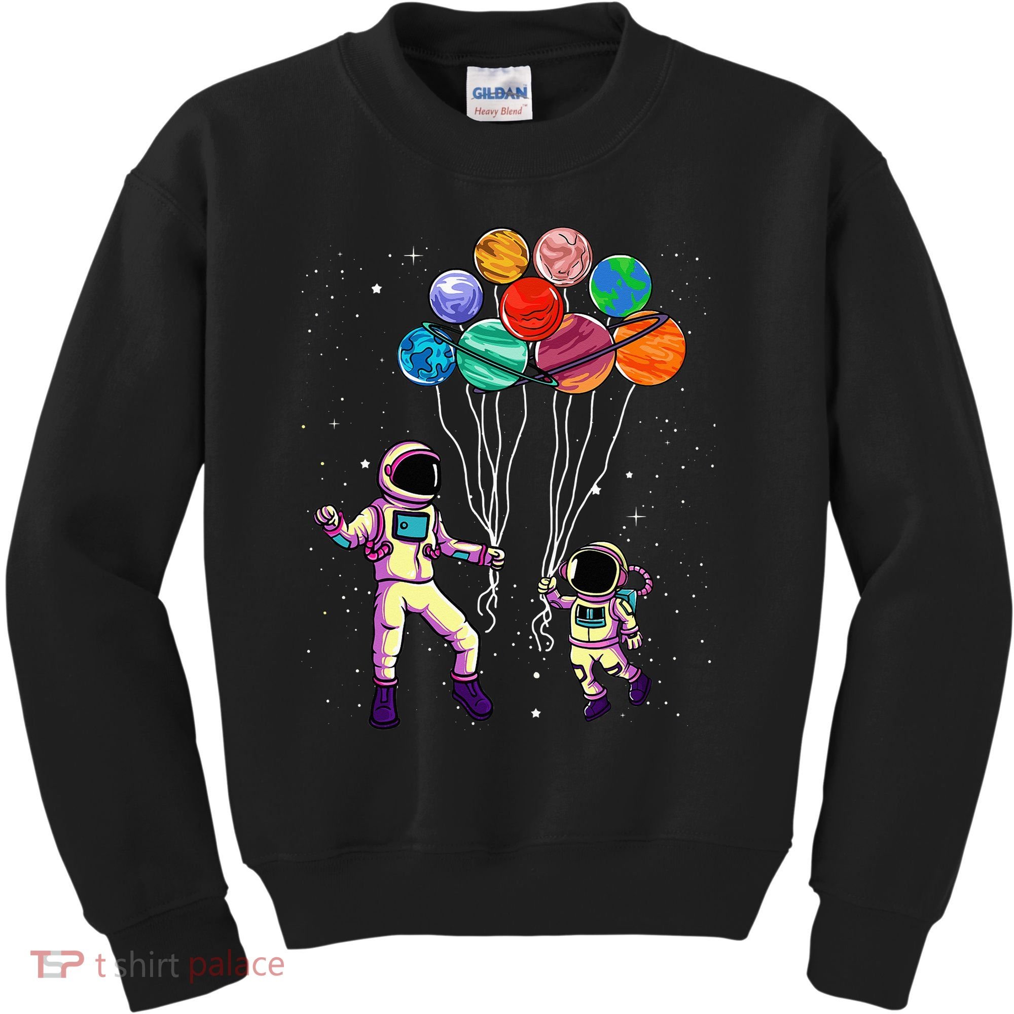 Astronaut Holding Planet Balloons STEM place Kids Sweatshirt