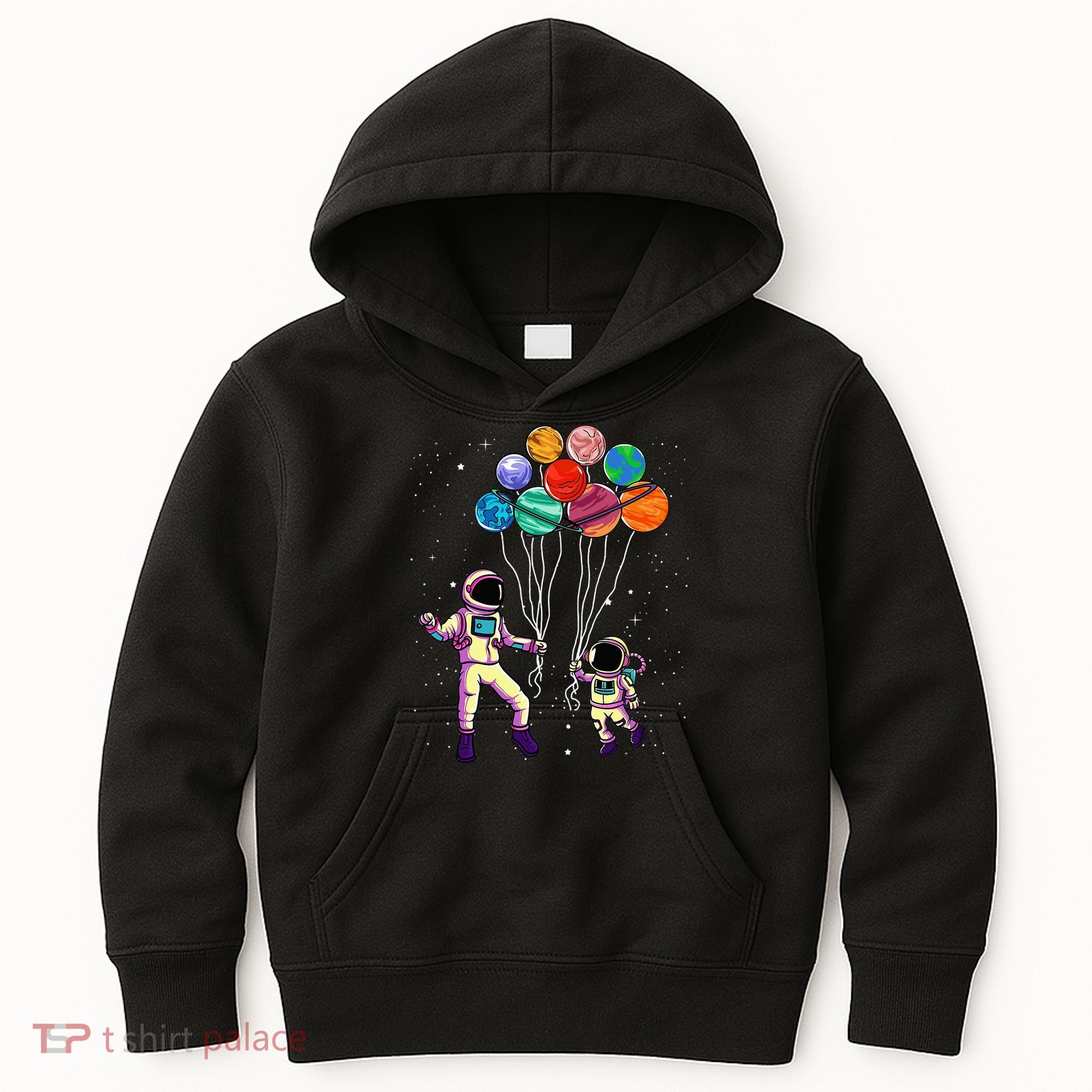 Astronaut Holding Planet Balloons STEM place Kids Hoodie