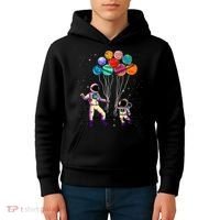 Astronaut Holding Planet Balloons STEM place Kids Hoodie thumb 4