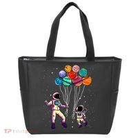 Astronaut Holding Planet Balloons STEM place Tote Bag thumb 0