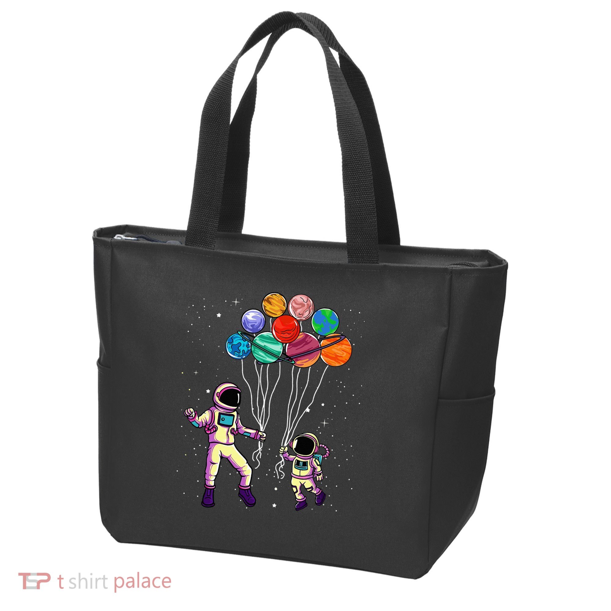 Astronaut Holding Planet Balloons STEM place Tote Bag
