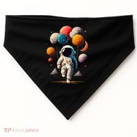Astronaut holding Planet Balloons Solar System space USA-Made Doggie Bandana thumb 0