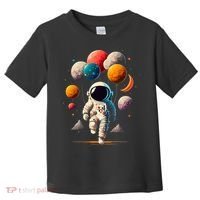 Astronaut holding Planet Balloons Solar System space Toddler T-Shirt thumb 0