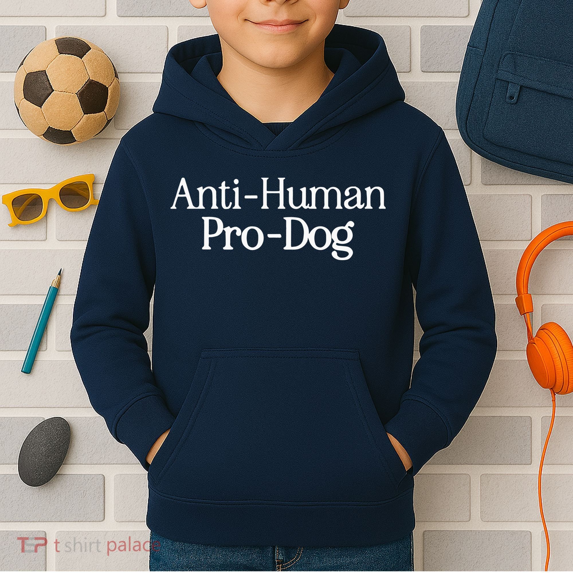 Anti Human Pro Dog Kids Hoodie