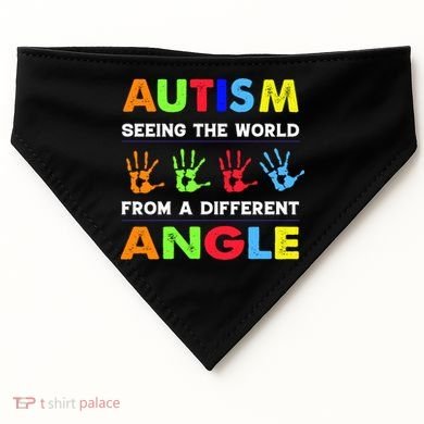 Autism Hand Prints Seeing The World From A Different Angle USA-Made Doggie Bandana