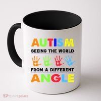 Autism Hand Prints Seeing The World From A Different Angle Coffee Mug thumb 0