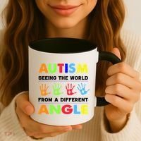 Autism Hand Prints Seeing The World From A Different Angle Coffee Mug thumb 3
