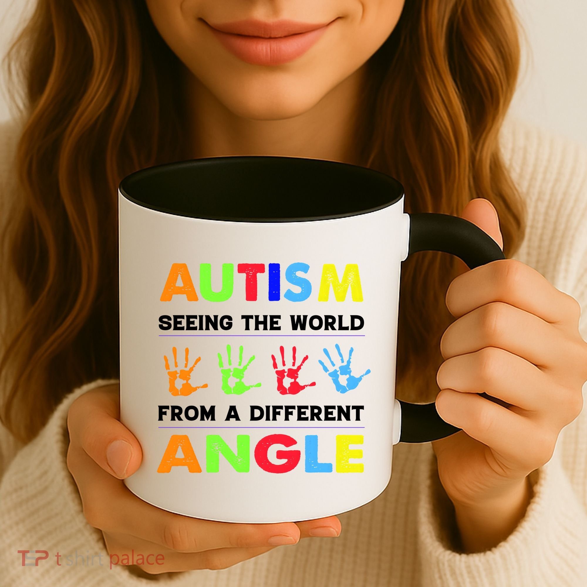 Autism Hand Prints Seeing The World From A Different Angle Coffee Mug