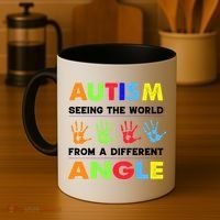 Autism Hand Prints Seeing The World From A Different Angle Coffee Mug thumb 4