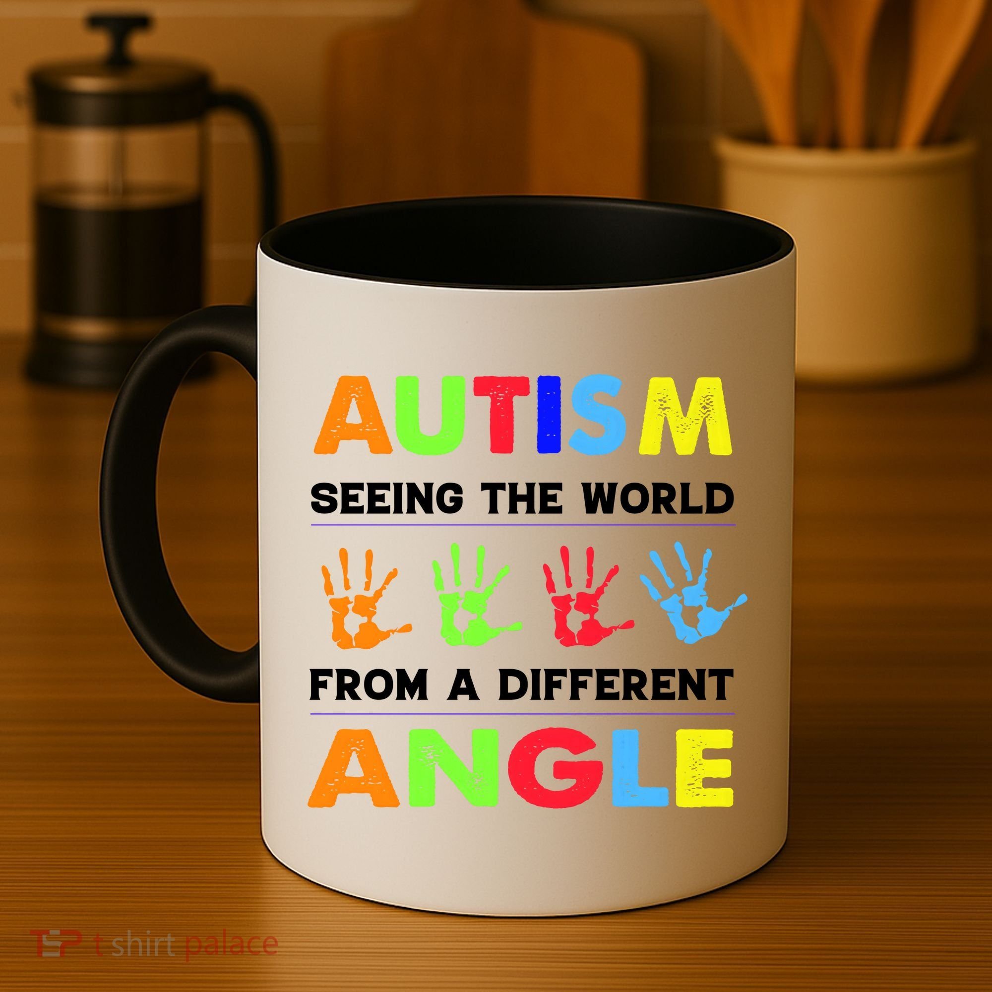 Autism Hand Prints Seeing The World From A Different Angle Coffee Mug