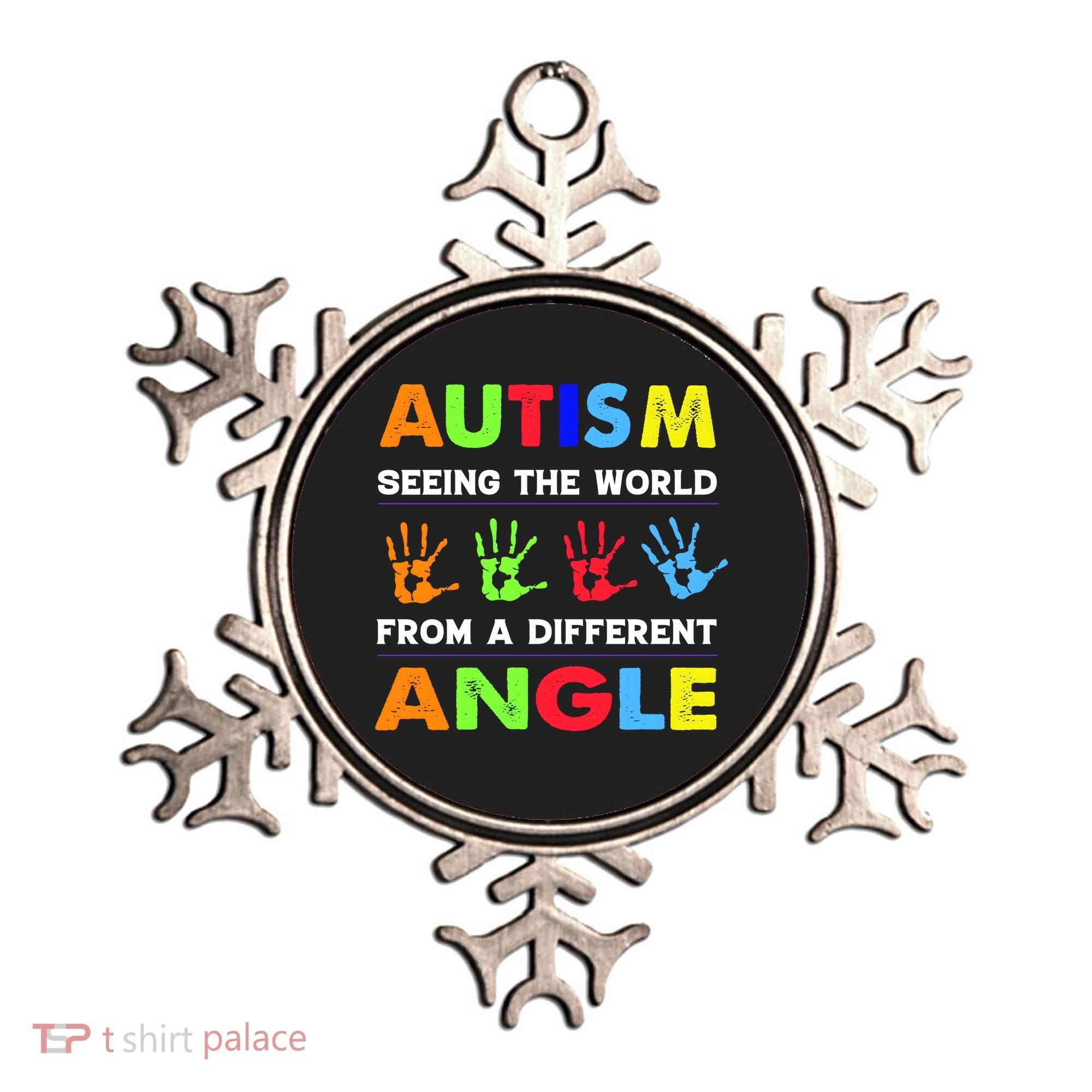 Autism Hand Prints Seeing The World From A Different Angle Ornament