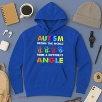 Autism Hand Prints Seeing The World From A Different Angle Hoodie thumb 3