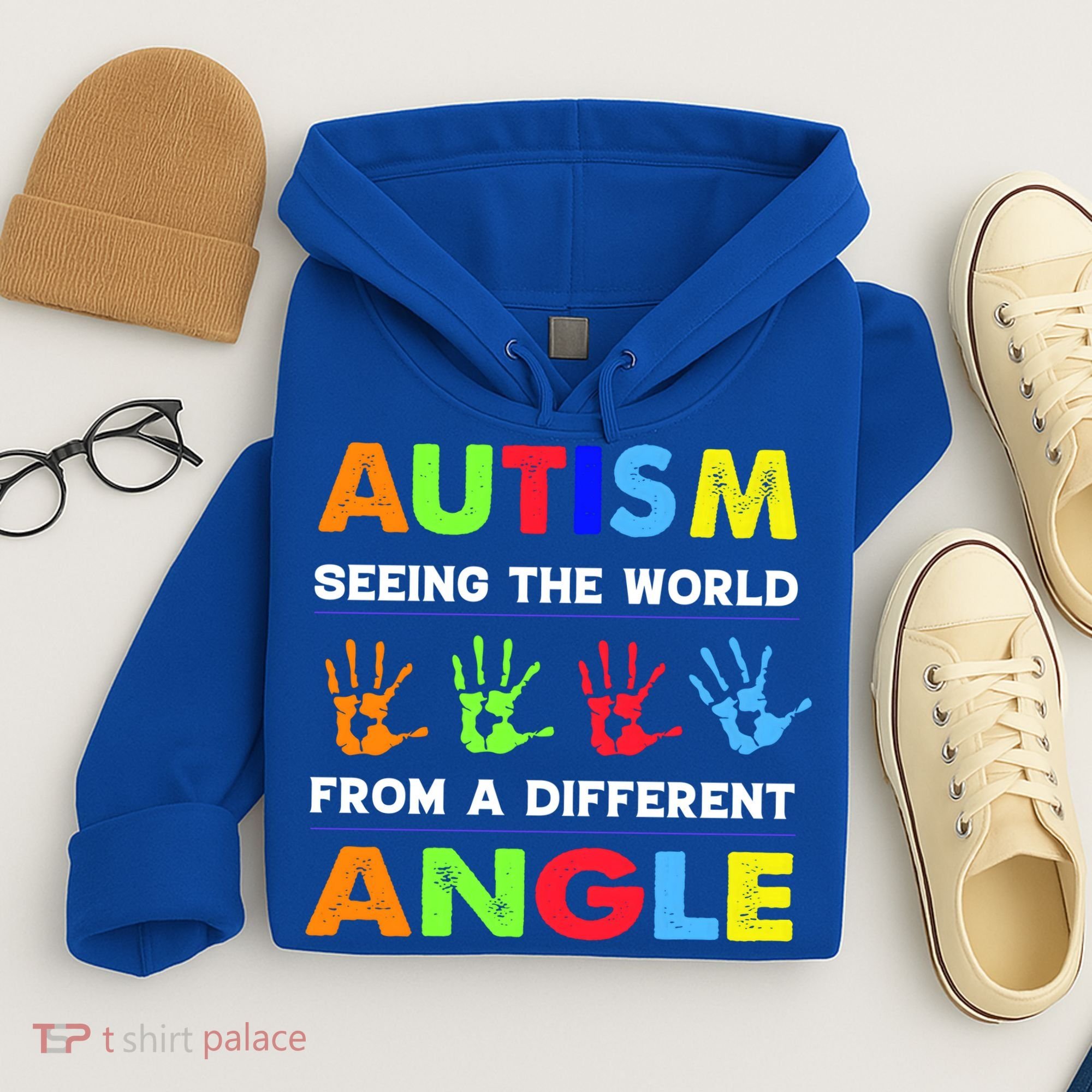 Autism Hand Prints Seeing The World From A Different Angle Hoodie