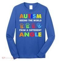 Autism Hand Prints Seeing The World From A Different Angle Long Sleeve Shirt thumb 0