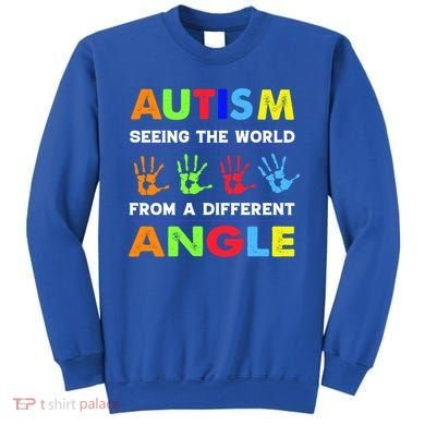 Autism Hand Prints Seeing The World From A Different Angle Sweatshirt