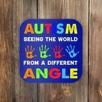 Autism Hand Prints Seeing The World From A Different Angle Coaster thumb 0