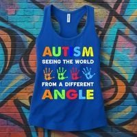 Autism Hand Prints Seeing The World From A Different Angle Women's Tank Top thumb 3