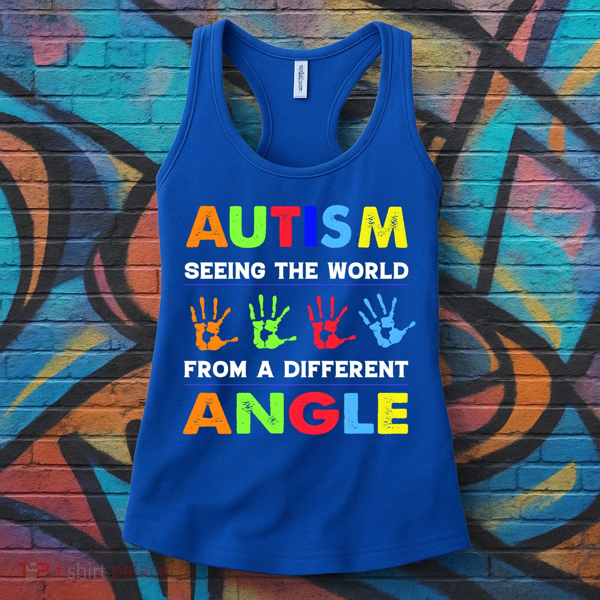 Autism Hand Prints Seeing The World From A Different Angle Women's Tank Top