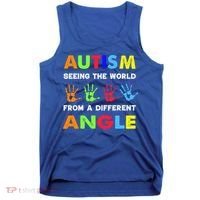 Autism Hand Prints Seeing The World From A Different Angle Tank Top thumb 0