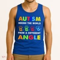 Autism Hand Prints Seeing The World From A Different Angle Tank Top thumb 3