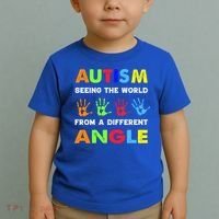 Autism Hand Prints Seeing The World From A Different Angle Toddler T-Shirt thumb 2