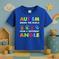 Autism Hand Prints Seeing The World From A Different Angle Toddler T-Shirt thumb 3