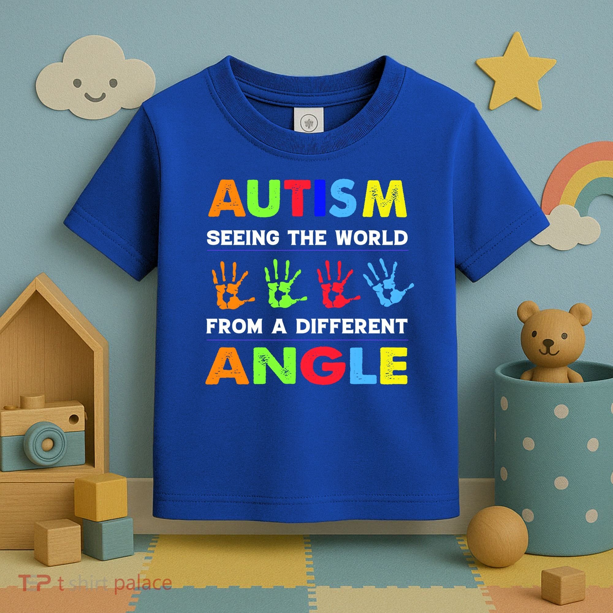 Autism Hand Prints Seeing The World From A Different Angle Toddler T-Shirt