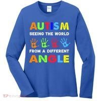 Autism Hand Prints Seeing The World From A Different Angle Women's Long Sleeve Shirt thumb 0