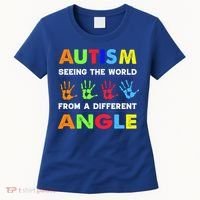 Autism Hand Prints Seeing The World From A Different Angle Women's T-Shirt thumb 0