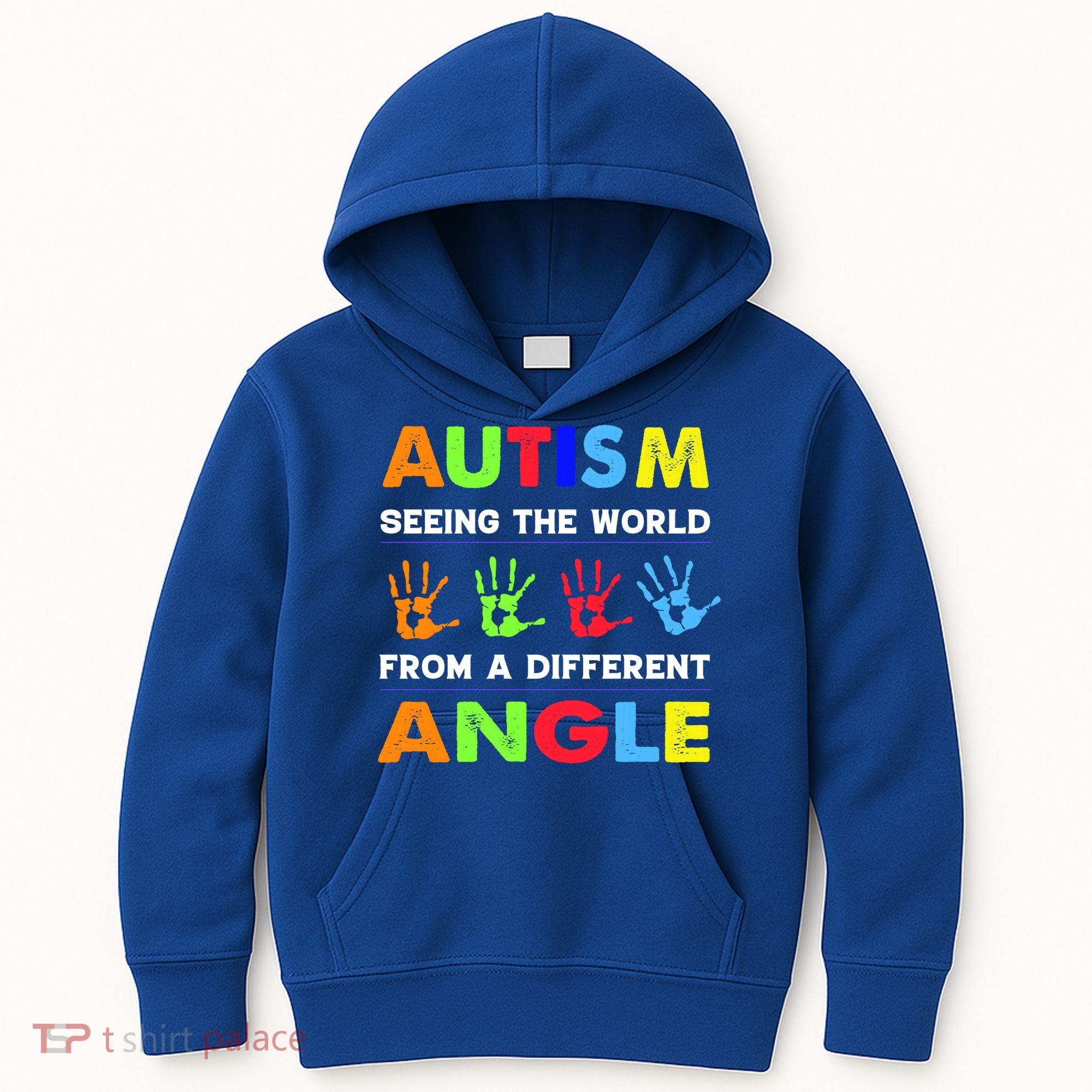Autism Hand Prints Seeing The World From A Different Angle Kids Hoodie