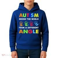 Autism Hand Prints Seeing The World From A Different Angle Kids Hoodie thumb 4