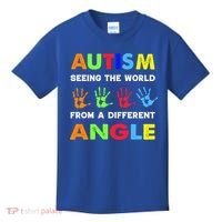 Autism Hand Prints Seeing The World From A Different Angle Kids T-Shirt thumb 0