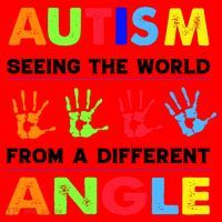 Autism Hand Prints Seeing The World From A Different Angle Santa Hat thumb 1