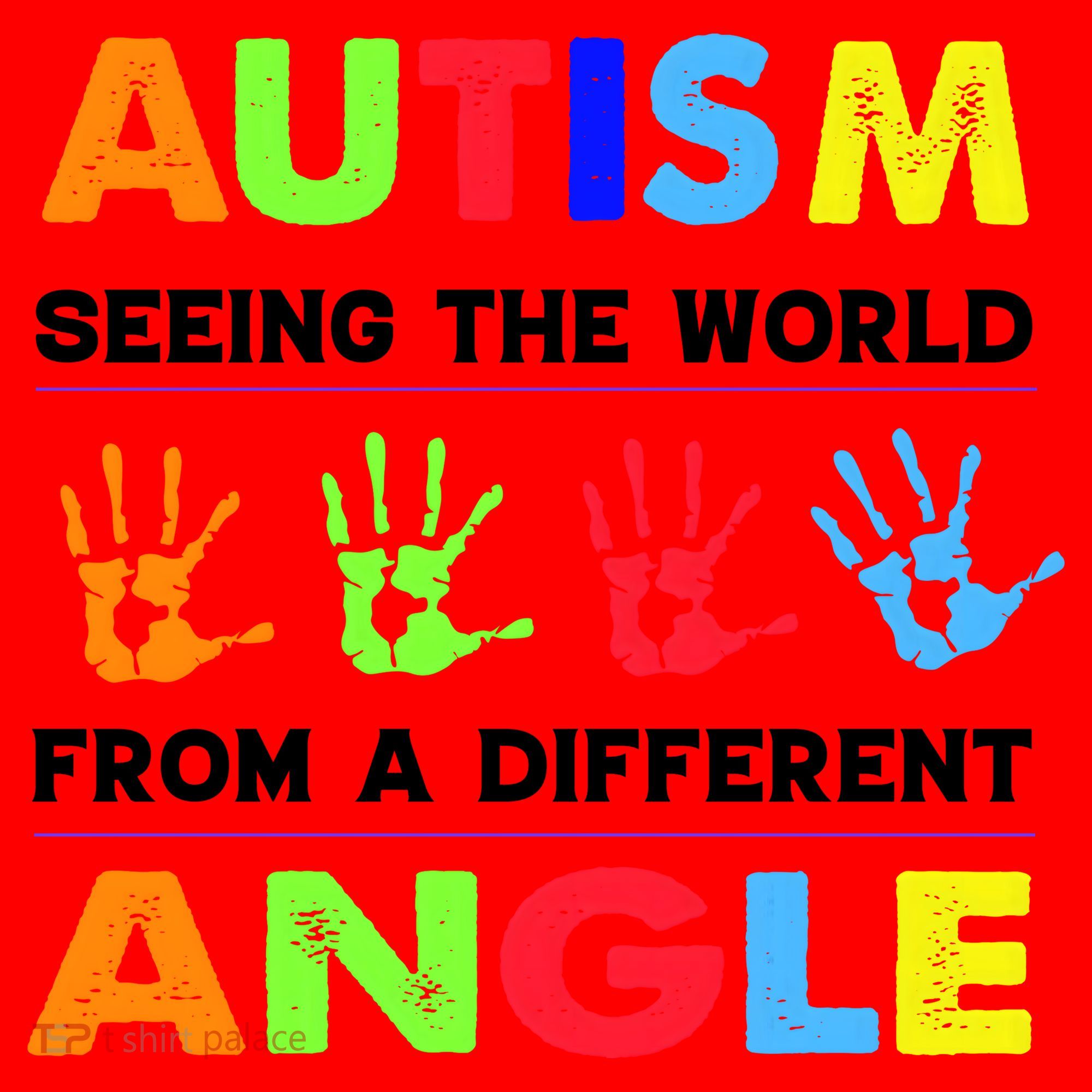 Autism Hand Prints Seeing The World From A Different Angle Santa Hat