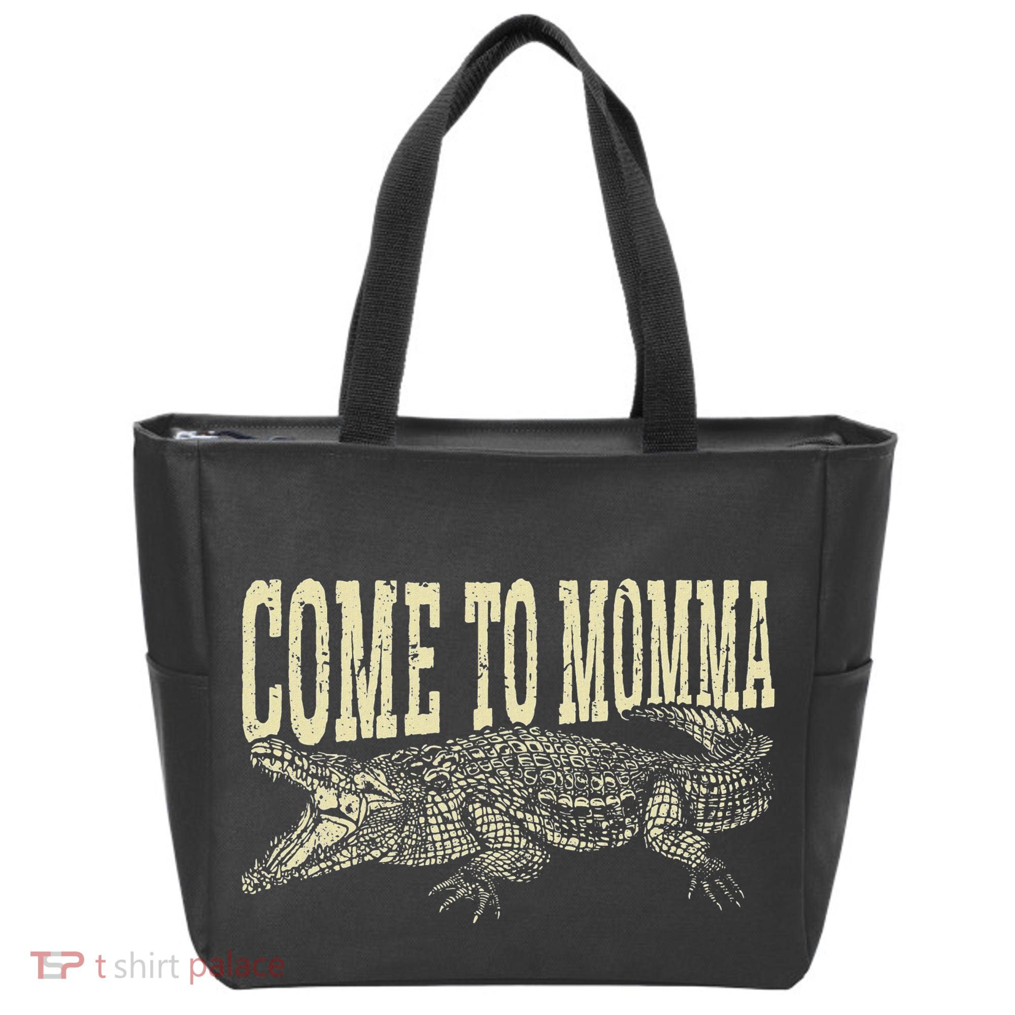 Alligator Hunter Quote Come To Momma Funny Gator Hunting Tote Bag