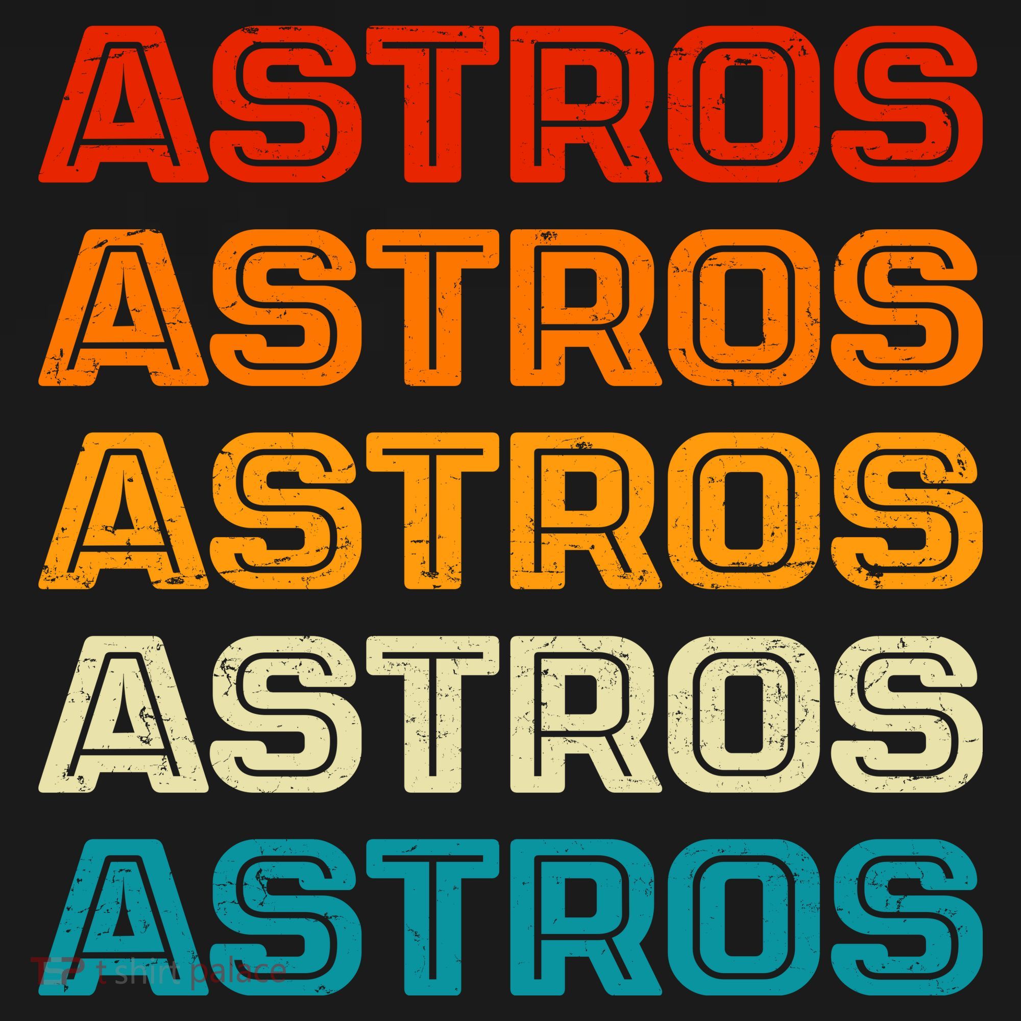 Astros Houston Retro Colorful T-Shirt
