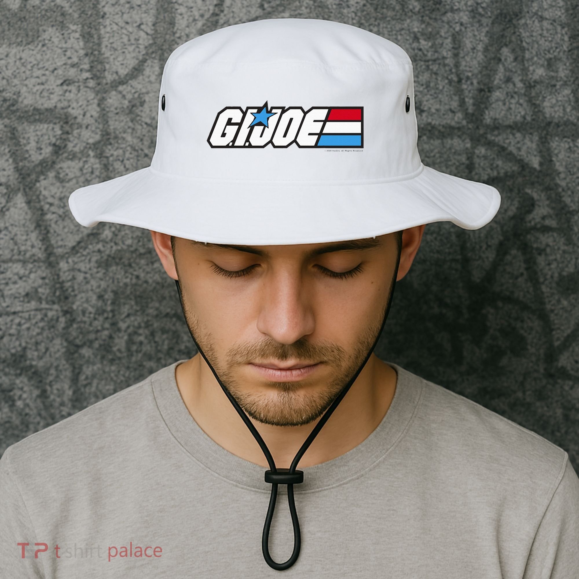 American Hero Red White & Blue Simple Logo Bucket Hat
