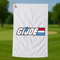 American Hero Red White & Blue Simple Logo Golf Towel thumb 1