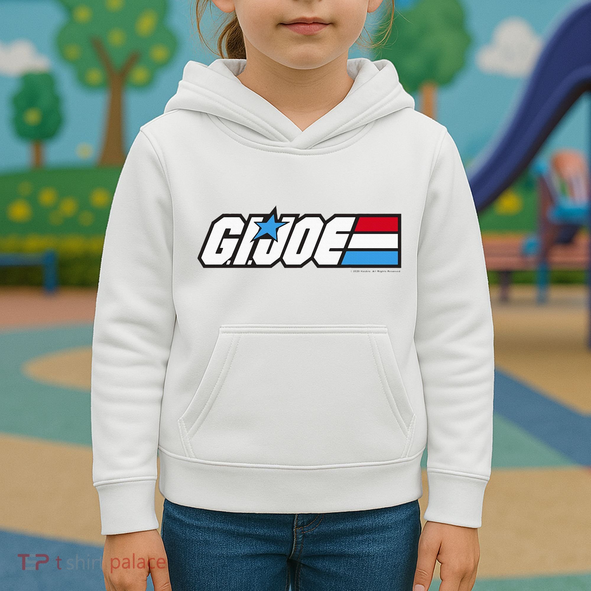 American Hero Red White & Blue Simple Logo Kids Hoodie