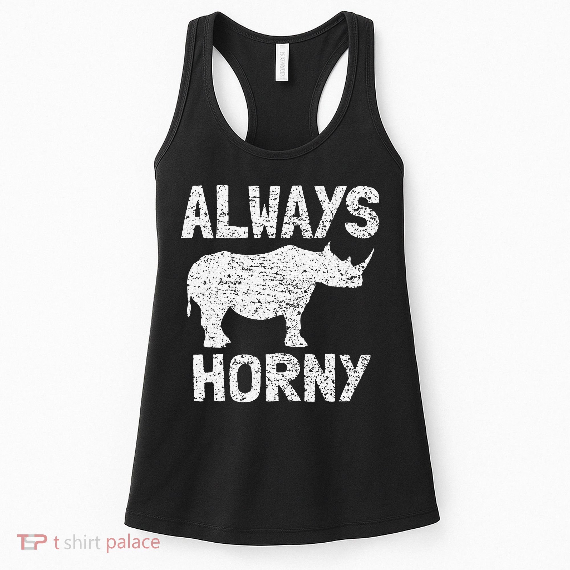 Always Horny Rhino Funny Happy Valentine's Day Women's Tank Top