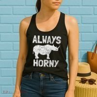 Always Horny Rhino Funny Happy Valentine's Day Women's Tank Top thumb 2