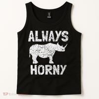 Always Horny Rhino Funny Happy Valentine's Day Tank Top thumb 2