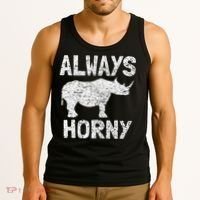 Always Horny Rhino Funny Happy Valentine's Day Tank Top thumb 3