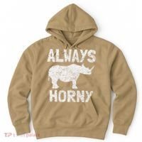Always Horny Rhino Funny Happy Valentine's Day Hoodie thumb 0