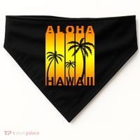 Aloha Hawaii Sunset Palm Trees USA-Made Doggie Bandana thumb 0