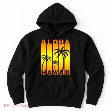 Aloha Hawaii Sunset Palm Trees Hoodie