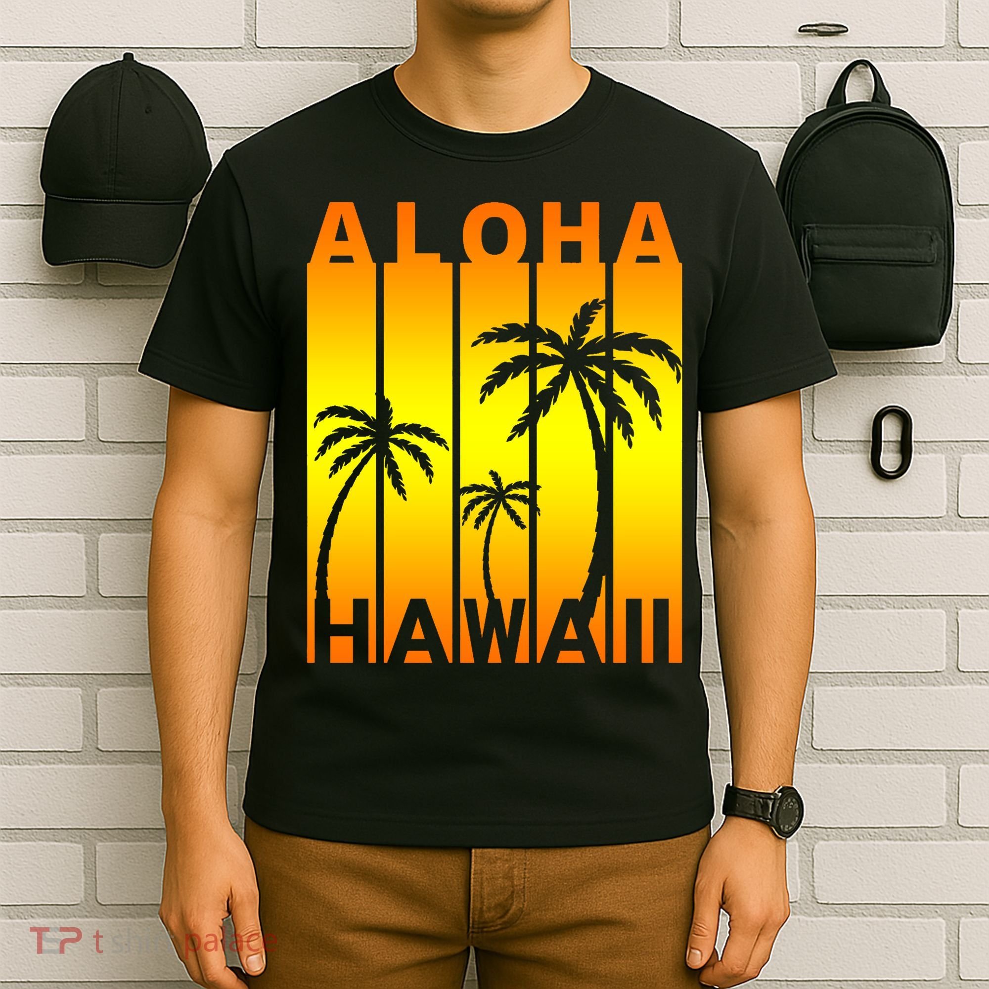 Aloha Hawaii Sunset Palm Trees T-Shirt