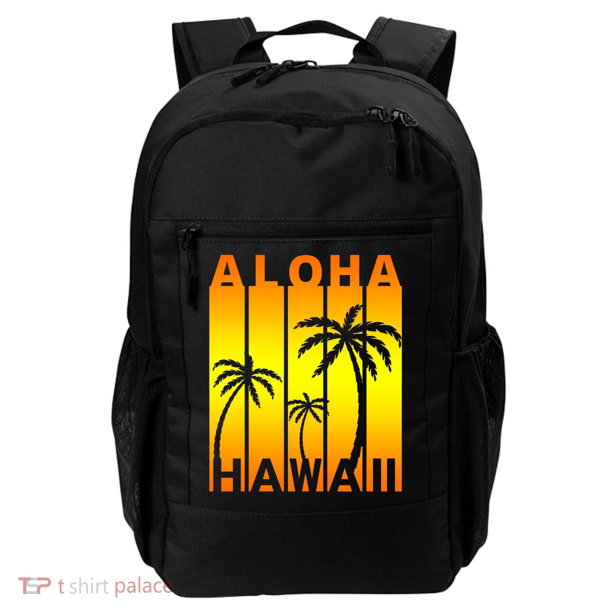 Aloha Hawaii Sunset Palm Trees Backpack