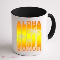 Aloha Hawaii Sunset Palm Trees Coffee Mug thumb 1